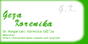 geza korenika business card